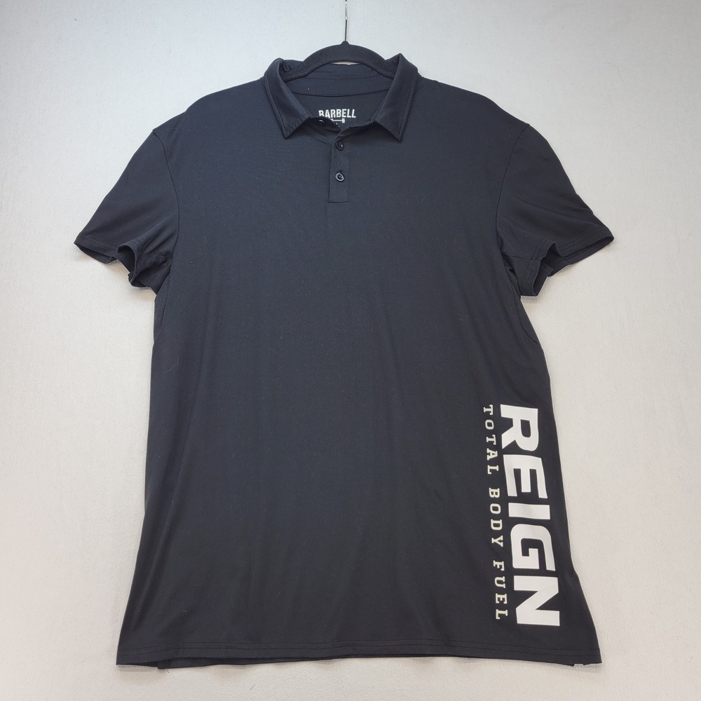 Barbell Apparel‎ Polo Shirt Mens Large Black Reign Total Body Fuel Performance
